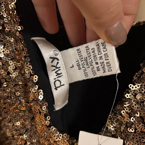 Pinky Gold and black womens dress - NYE! - Picture 3 of 6